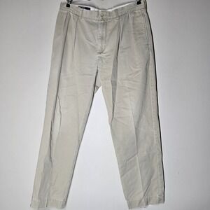 Polo Ralph Lauren Mens Preppy Ethan Chino Pants Straight Leg Pleated W35 L32